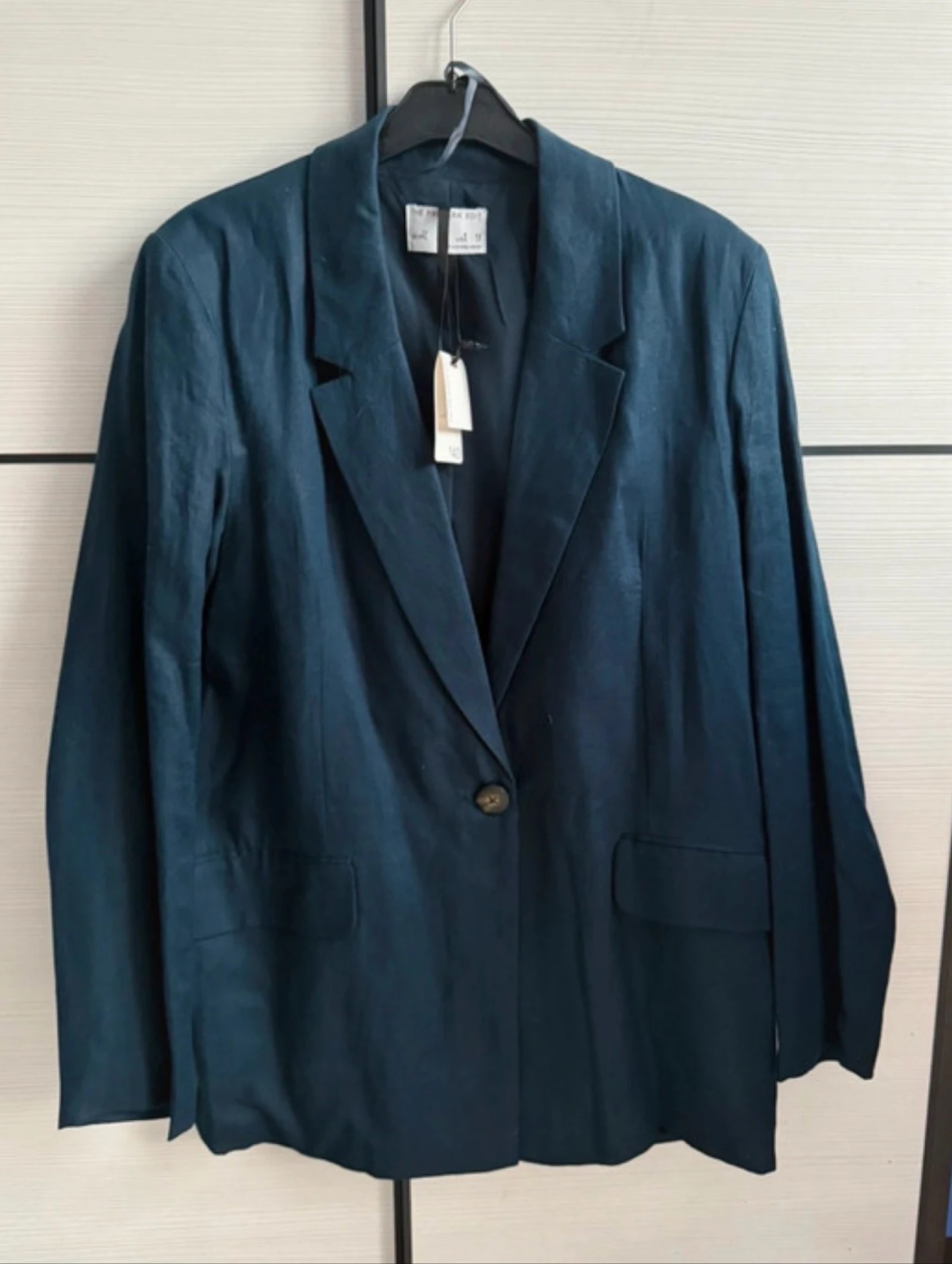 Blazer de lino azul marino "The Primark Edit" Talla 40 (Nueva con etiqueta)